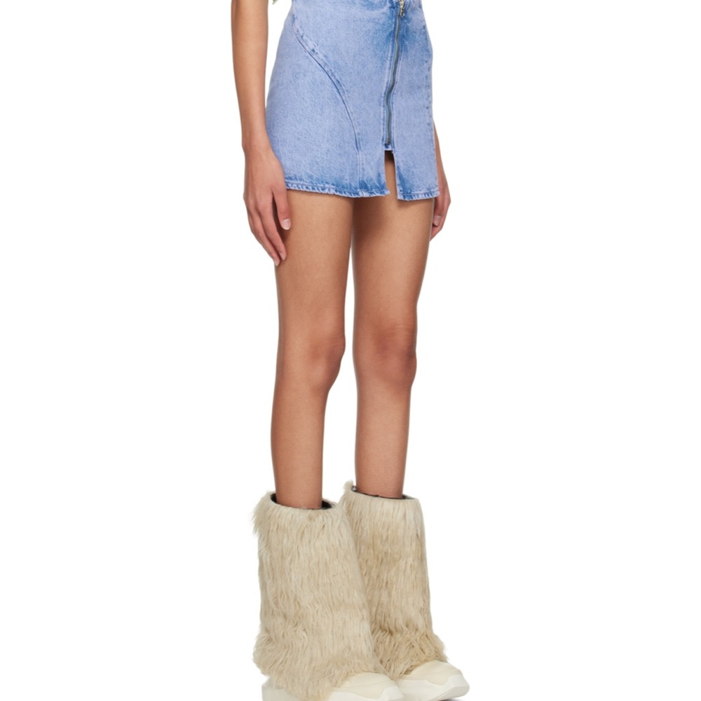 Blue Denim Mini Skirt - Picture 3 of 5